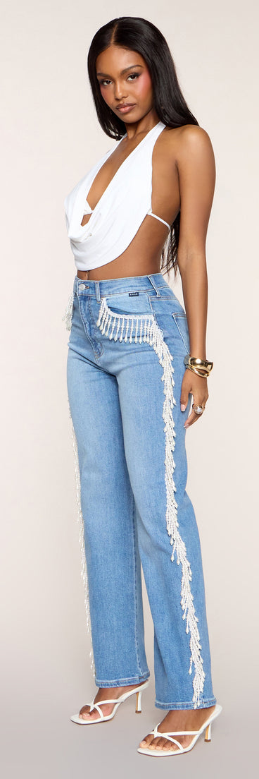 Statement Chic Pearl Boyfriend Jeans