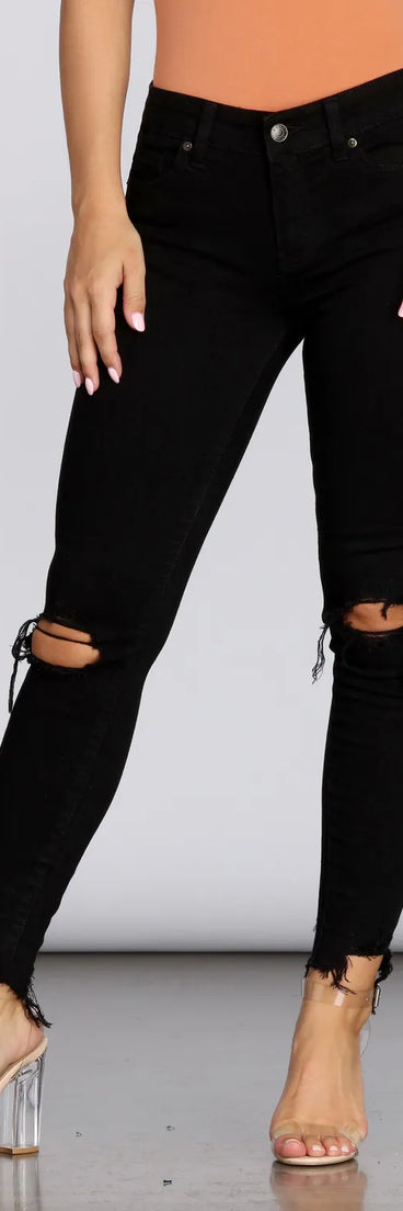 Josie Mid Rise Skinny Jeans