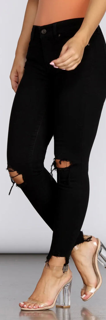 Josie Mid Rise Skinny Jeans