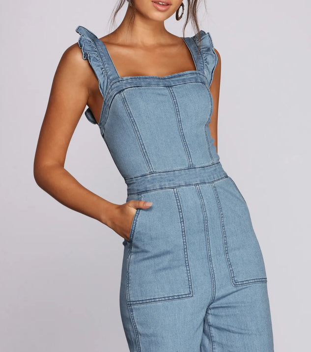 Go Wide Denim Jumpsuit | Windsor
