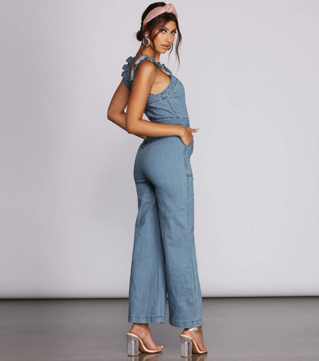 Go Wide Denim Jumpsuit | Windsor