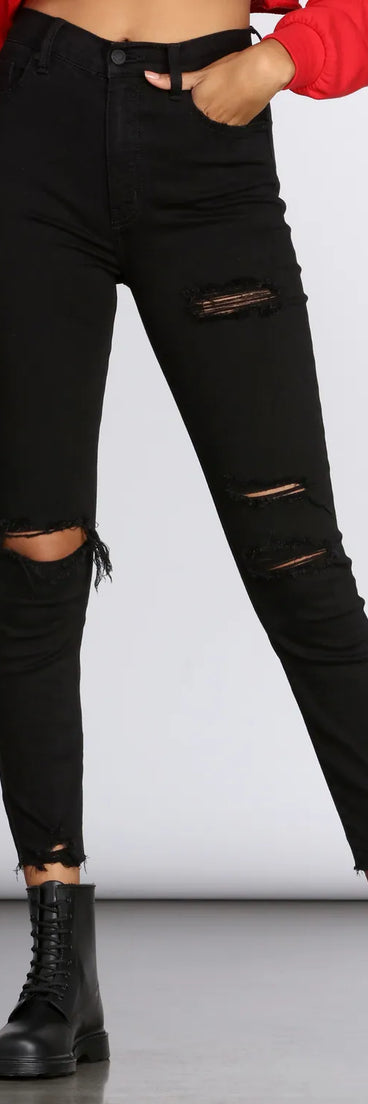 Bella Super High Rise Destructed Jeans