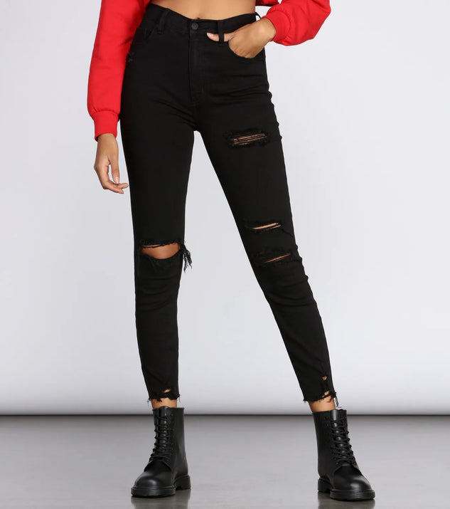 Bella Super High Rise Destructed Jeans