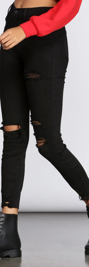 Bella Super High Rise Destructed Jeans