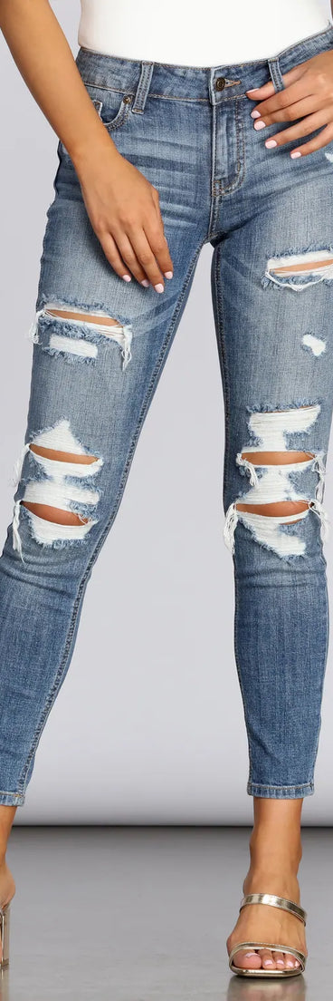 Josie Mid Rise Skinny Jeans