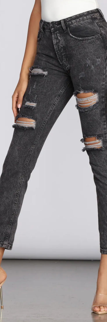 Lookin' Good Mid-Rise Destructed Jeans