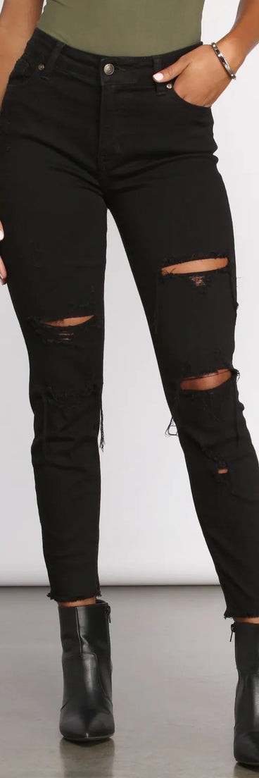 Clara High Rise Destructed Skinny Jeans