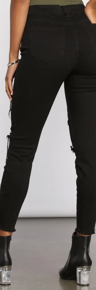 Clara High Rise Destructed Skinny Jeans