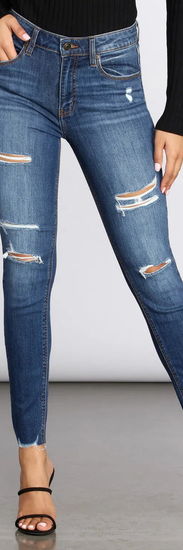 Bella Super High Rise Destructed Jeans