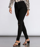 High Rise Slit Skinny Jeans