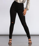 High Rise Slit Skinny Jeans
