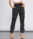Distressed Denim Joggers
