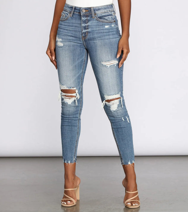 Clara High Rise Distressed Skinny Jeans | Windsor