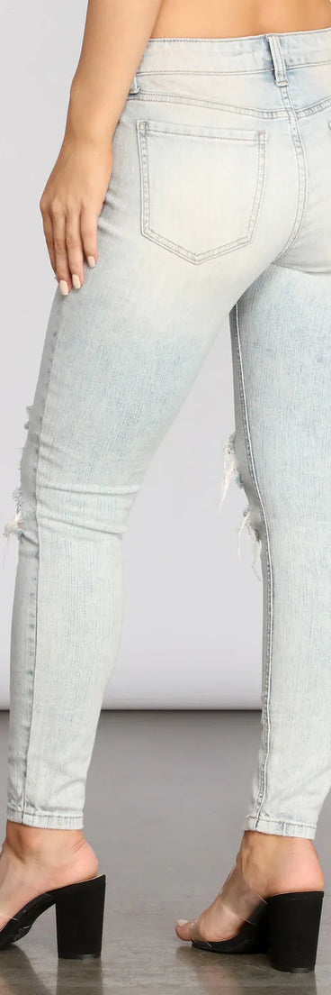 Josie Mid Rise Destructed Jeans