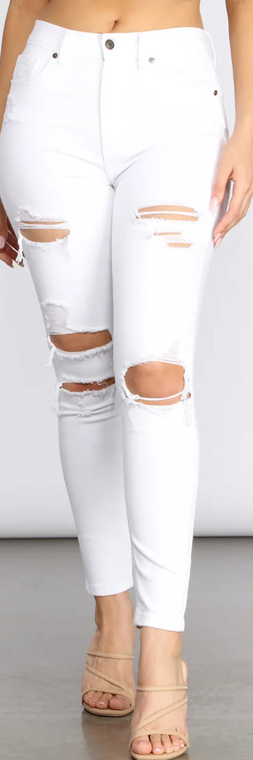 Bella Super High Rise Destructed Skinny Jeans