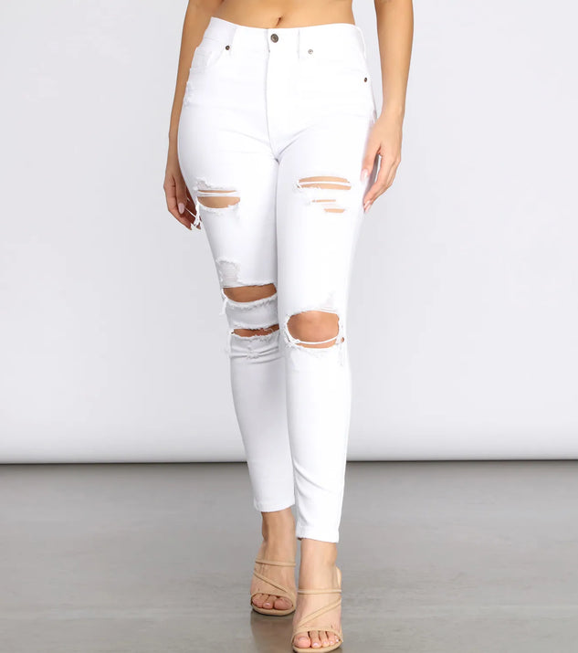 Bella Super High Rise Destructed Skinny Jeans