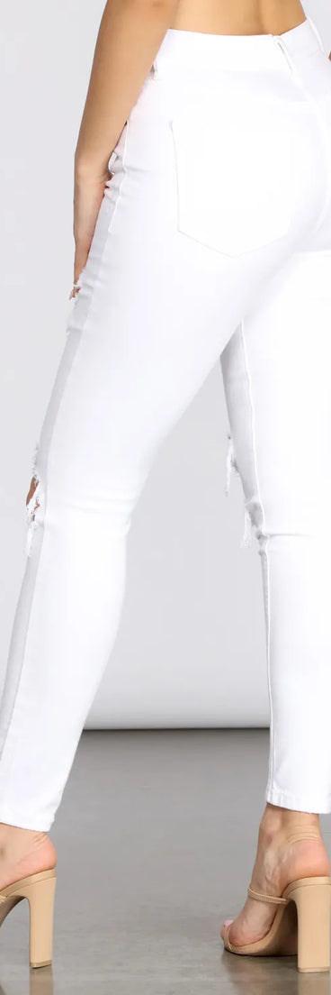 Bella Super High Rise Destructed Skinny Jeans