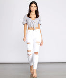 Bella Super High Rise Destructed Skinny Jeans