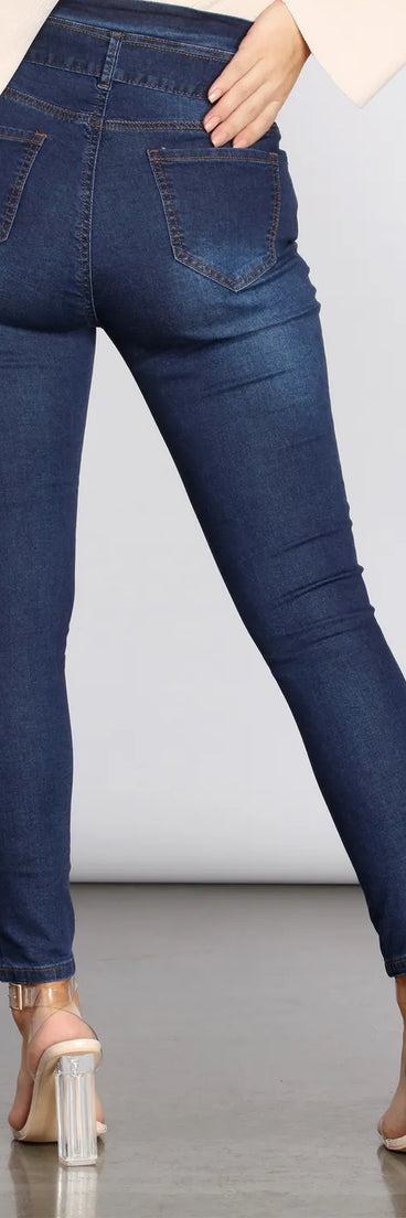 High Rise Paper Bag Skinny Jeans