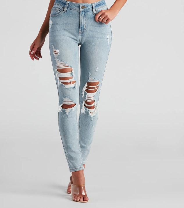 High Waisted Blue Spice Jeans Marshalls Jude Mid Rise Distressed
