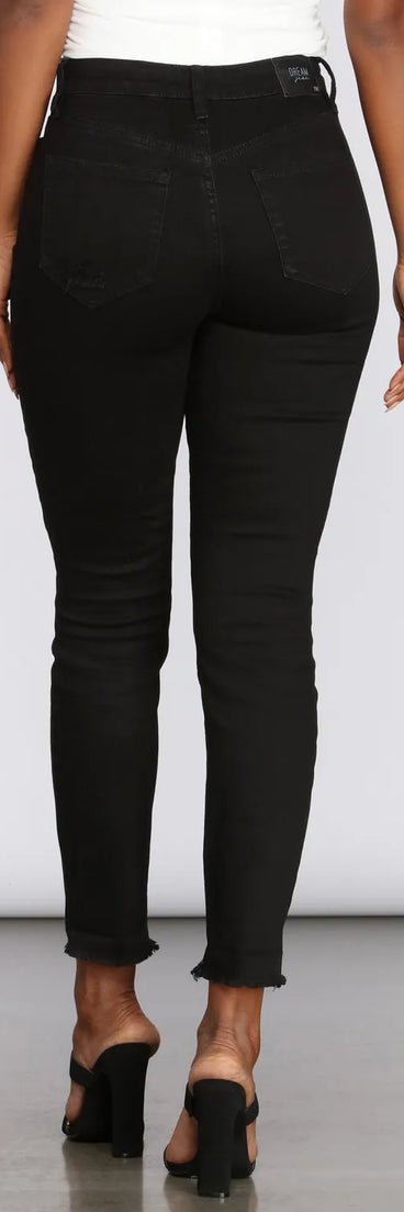 On The Rise Distressed Skinny Jeans