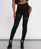 High Rise Super Destructed Skinny Jeans