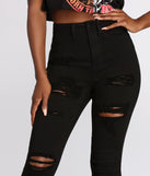 High Rise Super Destructed Skinny Jeans