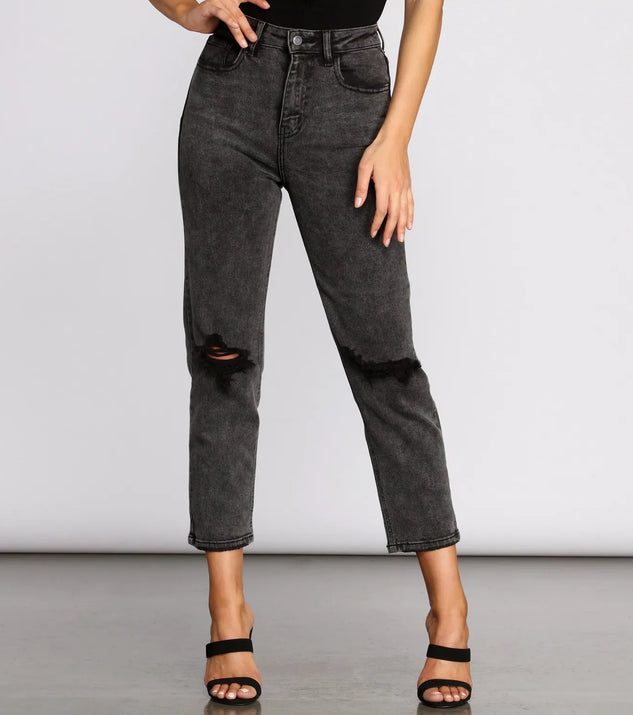 High Rise Acid Wash Jeans
