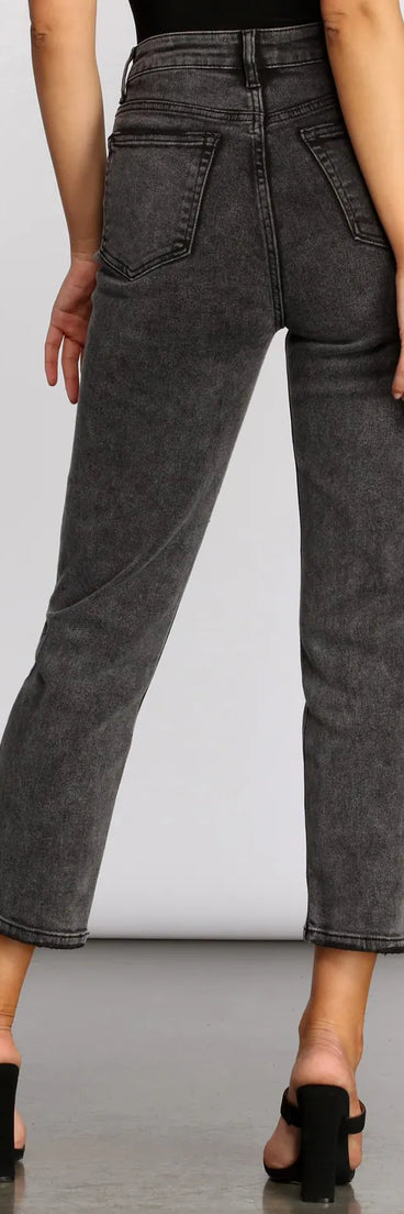 High Rise Acid Wash Jeans