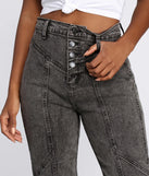 High Rise Button Front Mom Jeans
