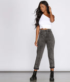 High Rise Button Front Mom Jeans