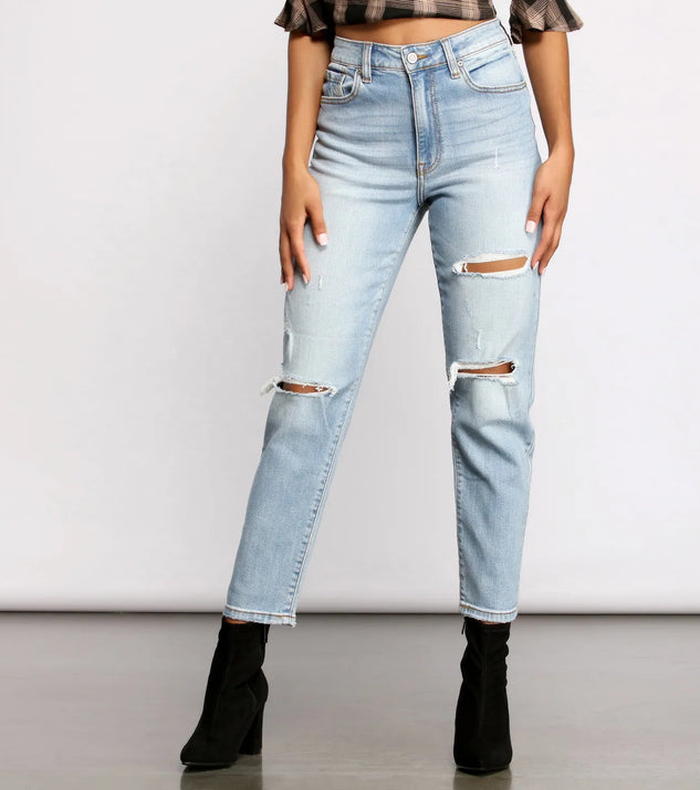 Tobi Super High Rise Cropped Mom Jeans
