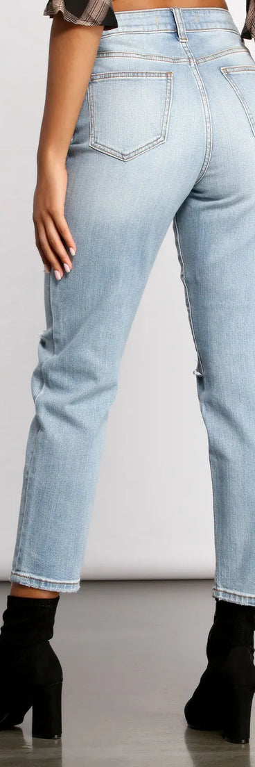 Tobi Super High Rise Cropped Mom Jeans
