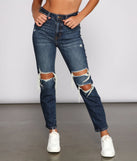 Tobi High Rise Destructed Mom Jeans