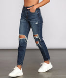 Tobi High Rise Destructed Mom Jeans