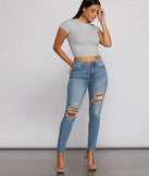 Bella Super High-Rise Destructed Skinny Jeans