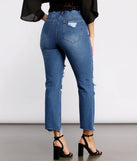 High Rise Super Destructed Straight Leg Jeans