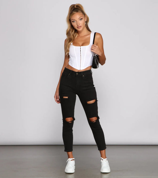 Bella High Rise Destructed Skinny Jeans