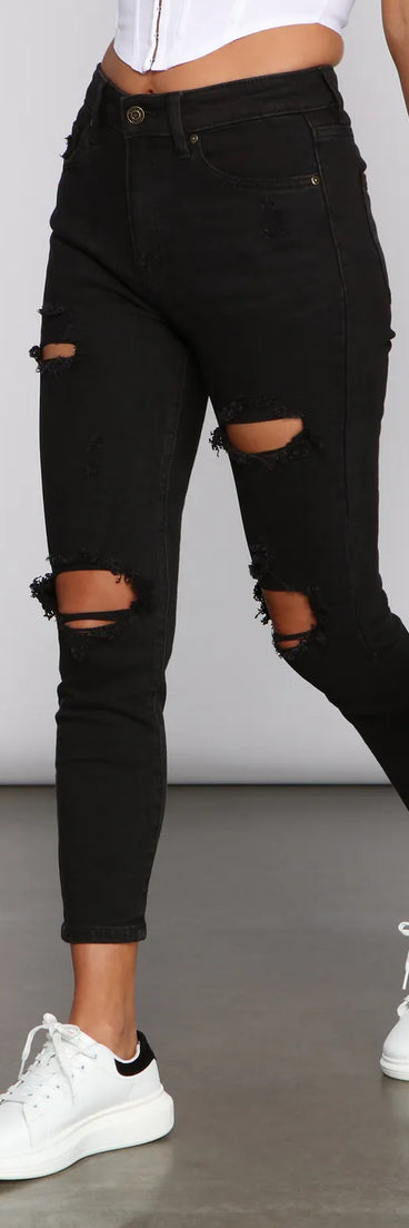 Bella High Rise Destructed Skinny Jeans