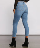 High Rise Edgy Distressed Skinny Jeans