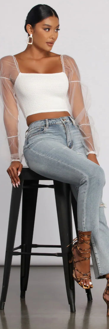 Ally High Rise Destructed Mom Jeans