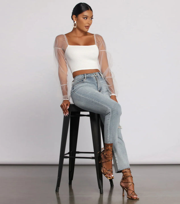 Ally High Rise Destructed Mom Jeans