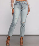 Ally High Rise Destructed Mom Jeans