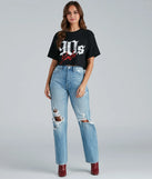 High-Rise Destructed Boyfriend Jeans