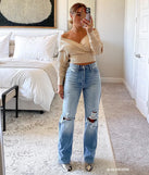 High-Rise Destructed Boyfriend Jeans