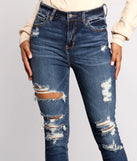 High Rise Destructed Skinny Jeans