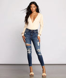 High Rise Destructed Skinny Jeans
