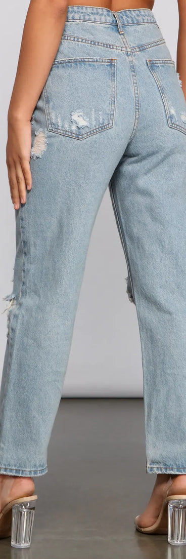 Classic Staple High Rise Destructed Boyfriend Jeans