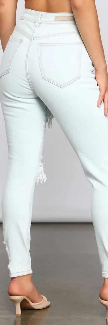 On Edge High Rise Destructed Skinny Jeans