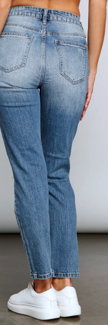 Tobi High Rise Destructed Mom Jeans